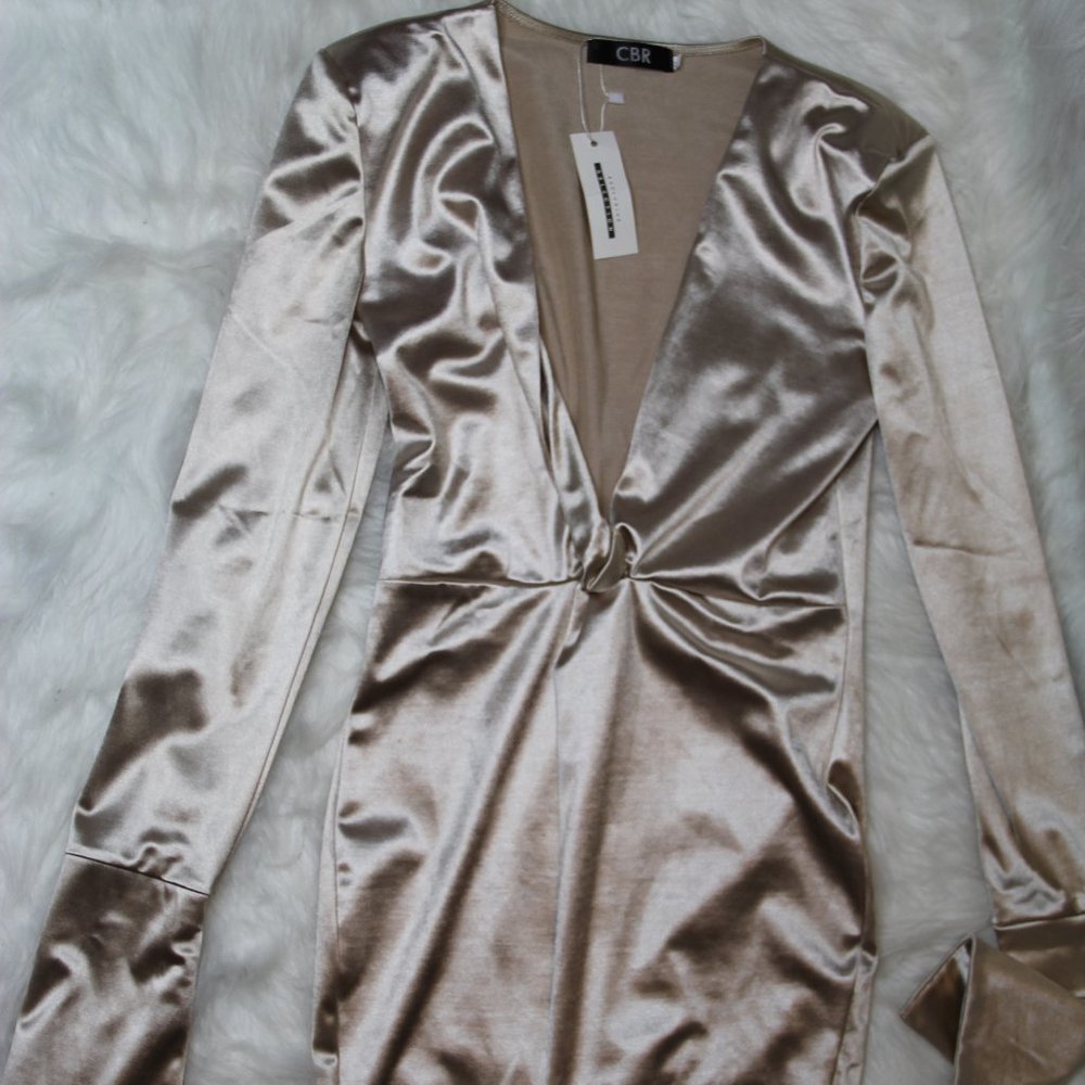 BLUSH SILVER MINI DRESS